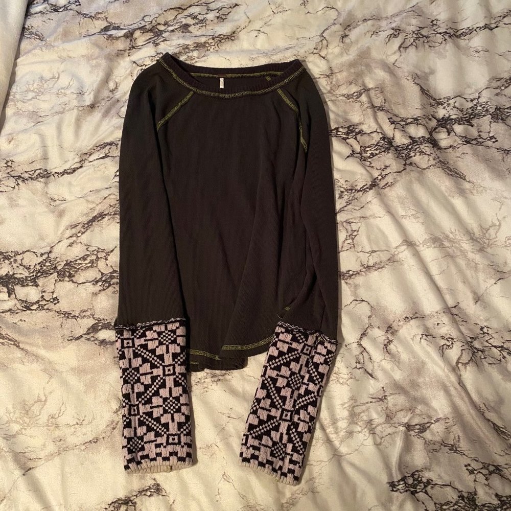 free people waffle knit top